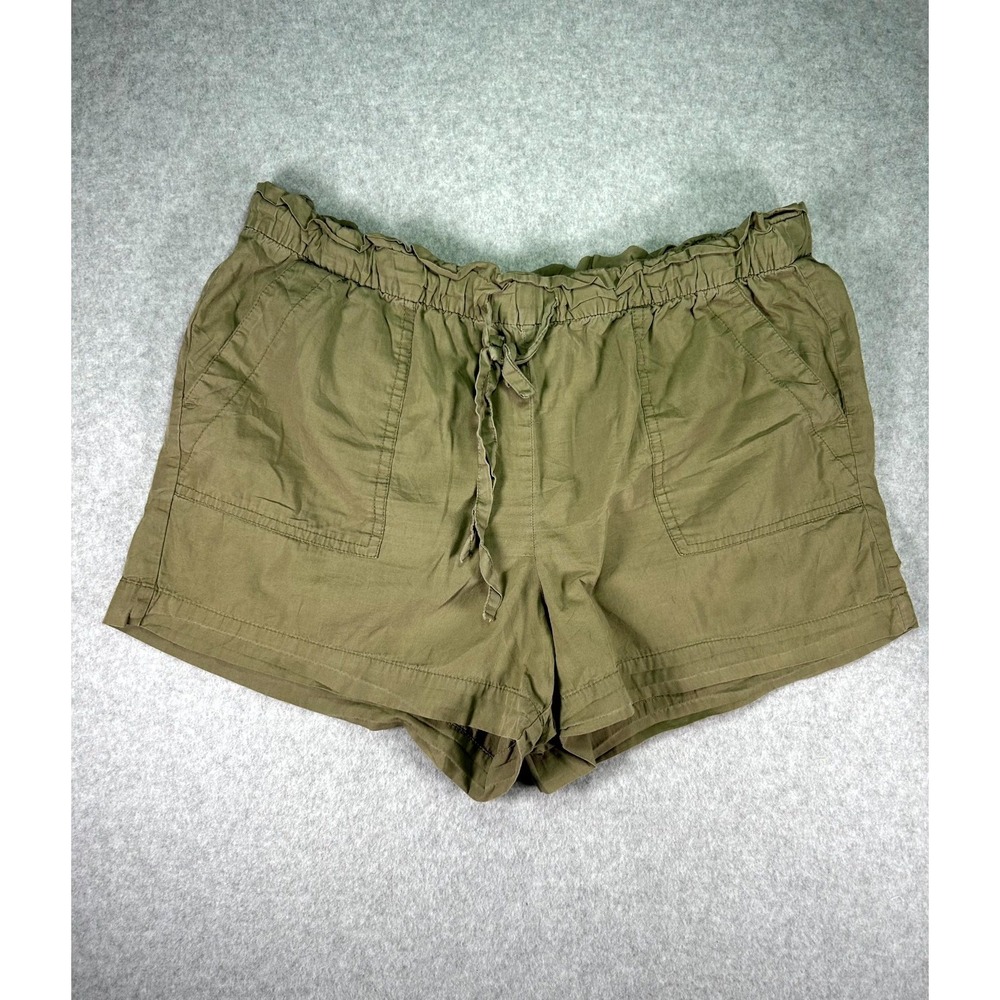 Loft Outlet Cargo Shorts Womens Large Olive Green Cotton Utility Workwear Summer